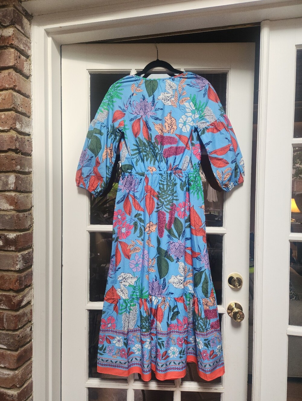 Talbot's NWT Multi-Colored Dress In Floral Print With Ruffle Hem; Petite Small - Picture 4 of 10